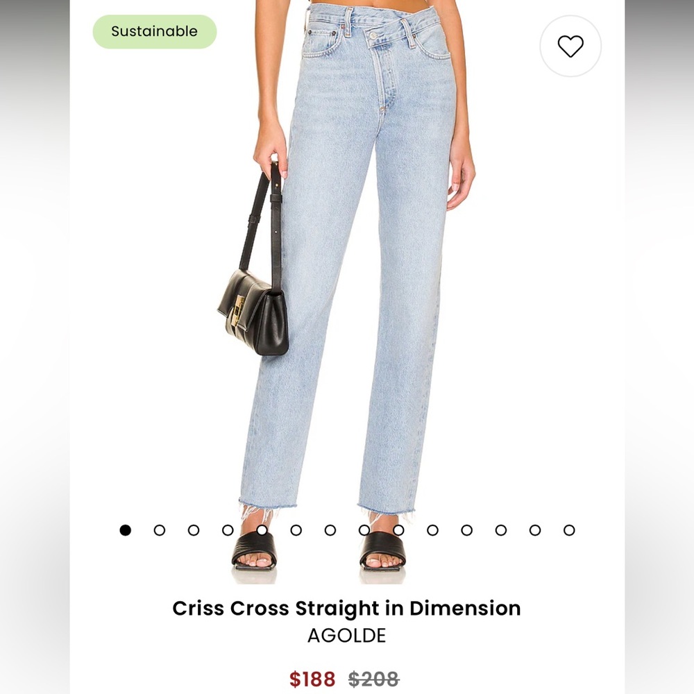 Agolde criss cross straight jean size 28